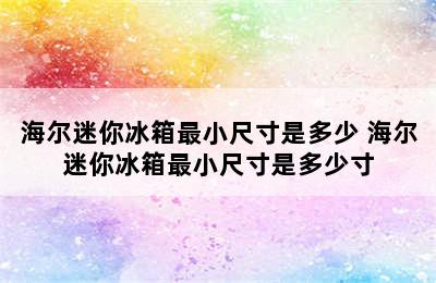 海尔迷你冰箱最小尺寸是多少 海尔迷你冰箱最小尺寸是多少寸